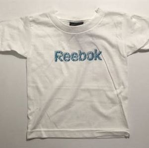 BNWT Reebok T Shirt cotton, 3T white blue unisex toddler with tag